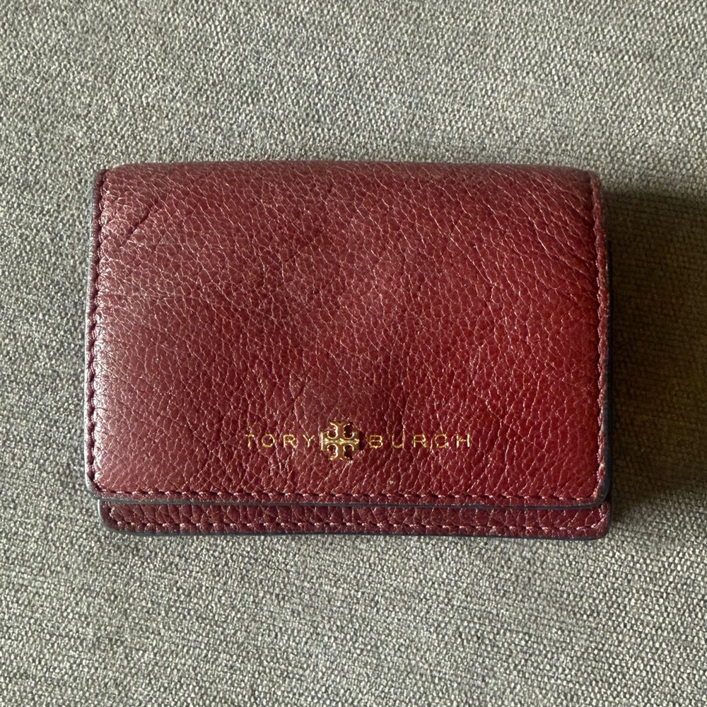 Tory Burch Burgundy Leather Wallet